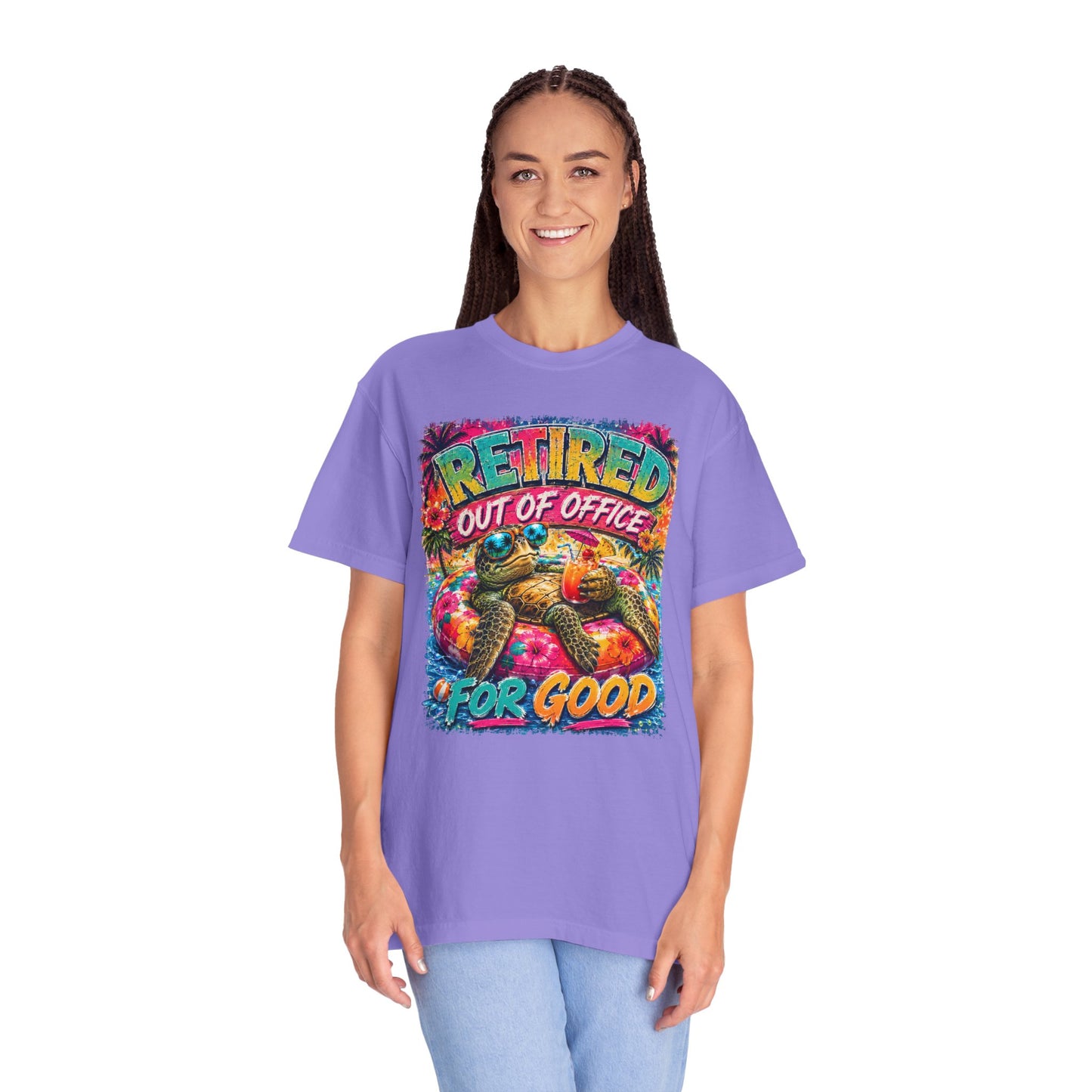 Retired Out of Office For Good T-Shirt — Funny Retirement Turtle Tee