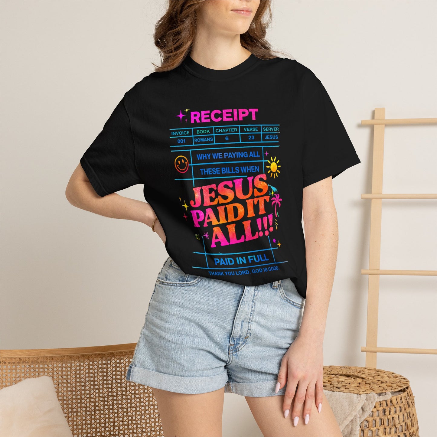 Jesus Paid It All Receipt T-Shirt