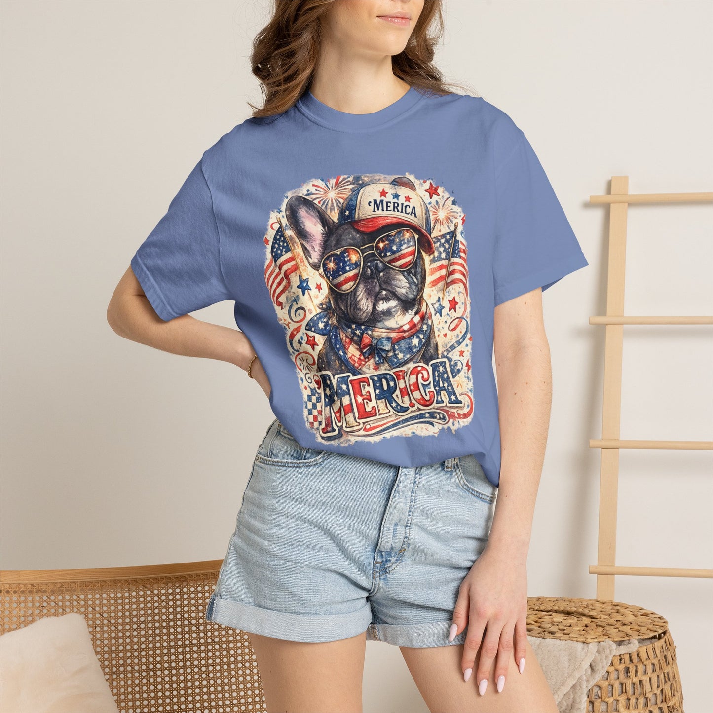 'Merica Patriotic French Bulldog T-Shirt