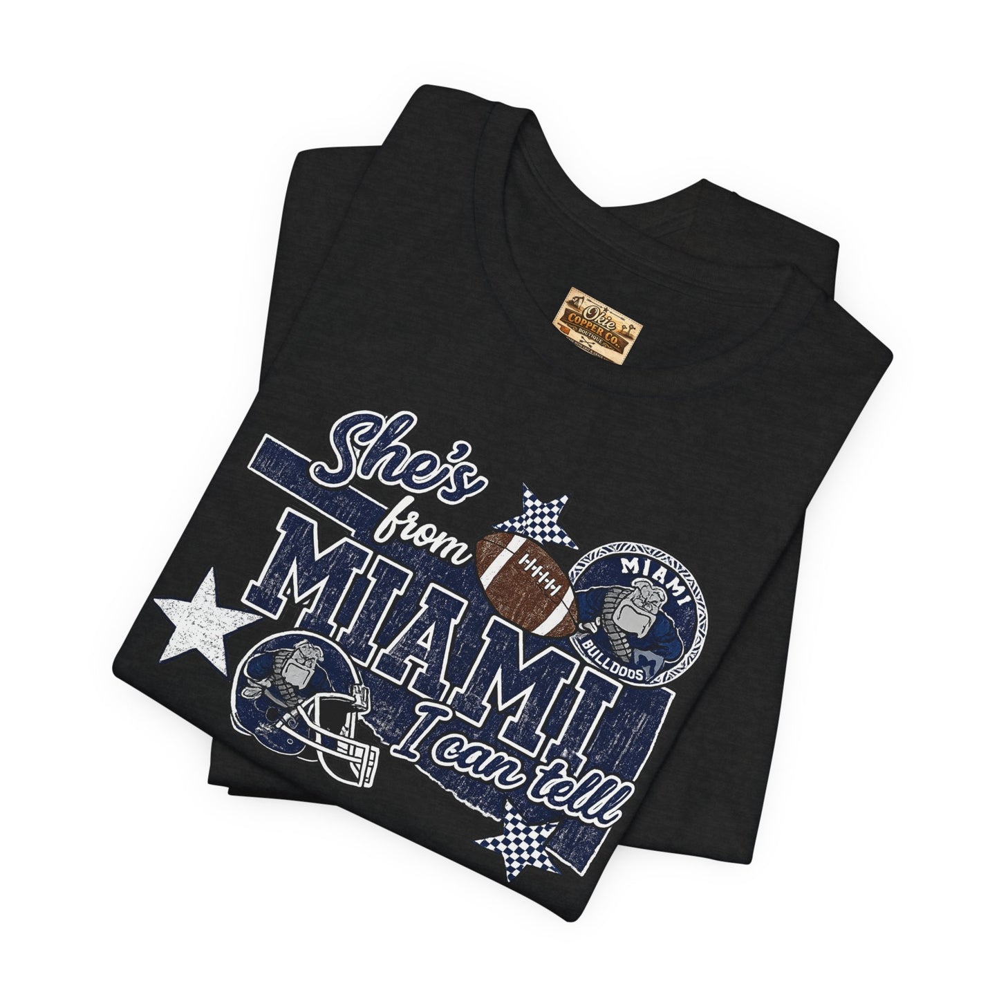 She's From Miami Graphic Tee — Retro Football Fan Shirt