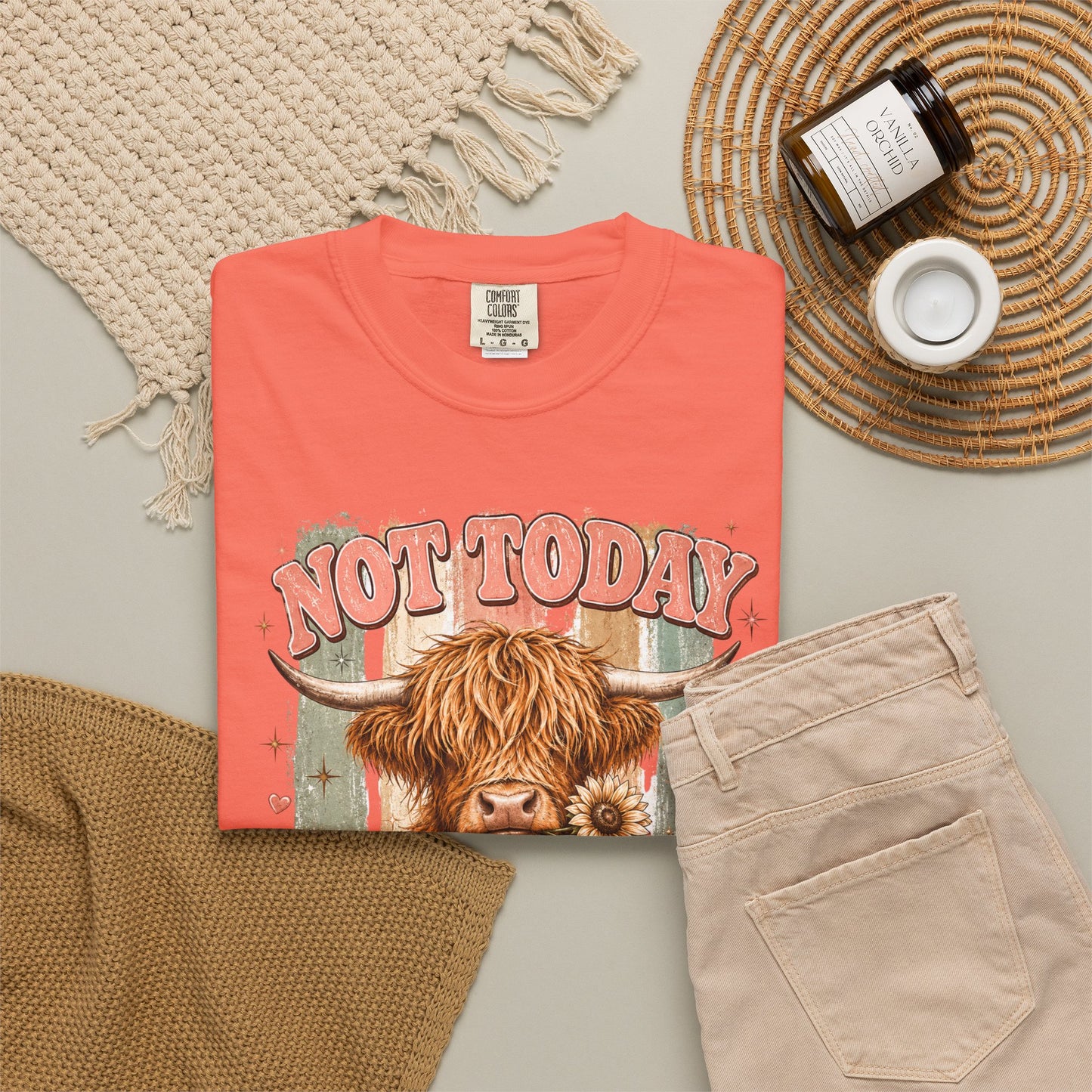 Not Today Heifer T-Shirt — Funny Highland Cow Graphic Tee