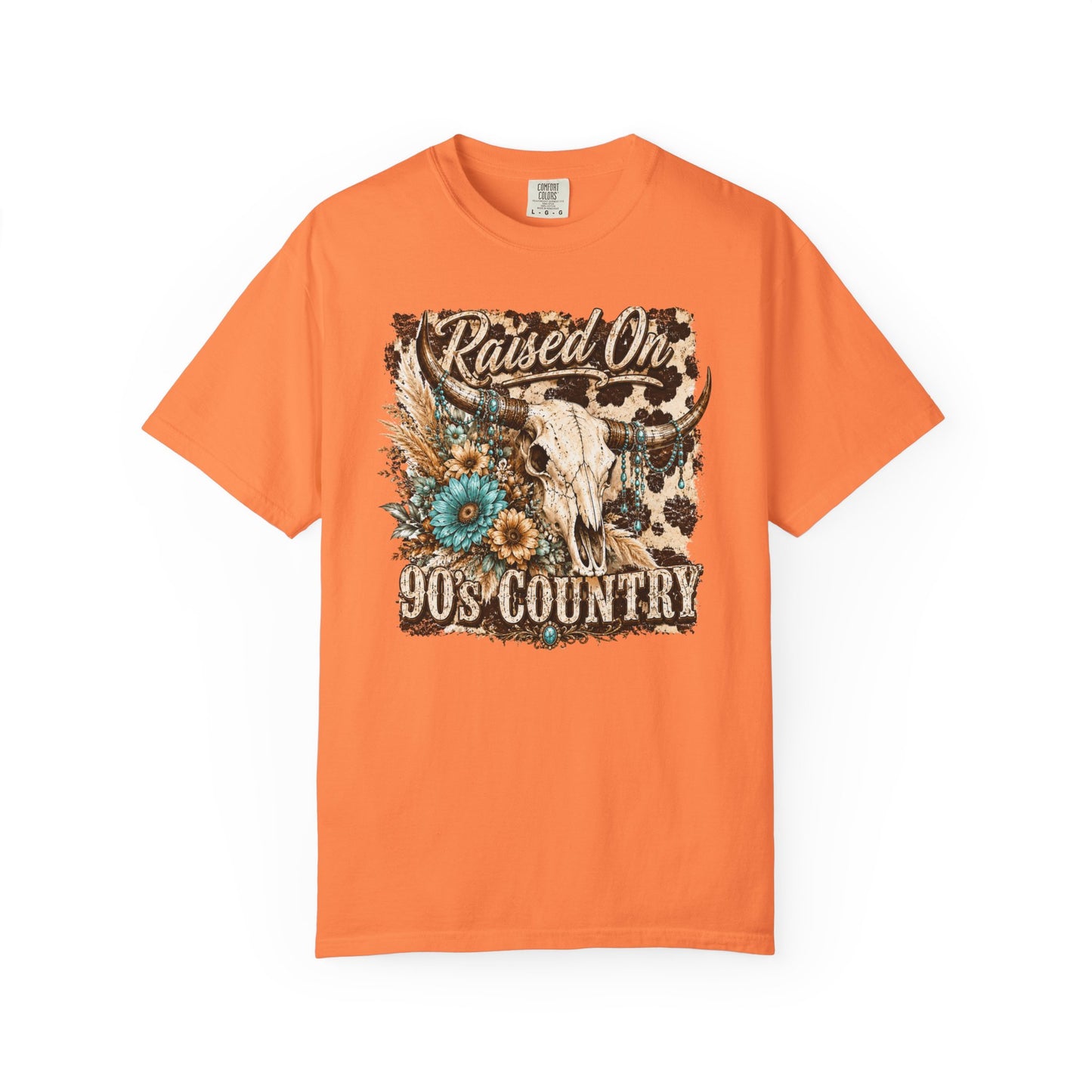 Raised On 90s Country T-Shirt — Vintage Cow Skull Western Tee