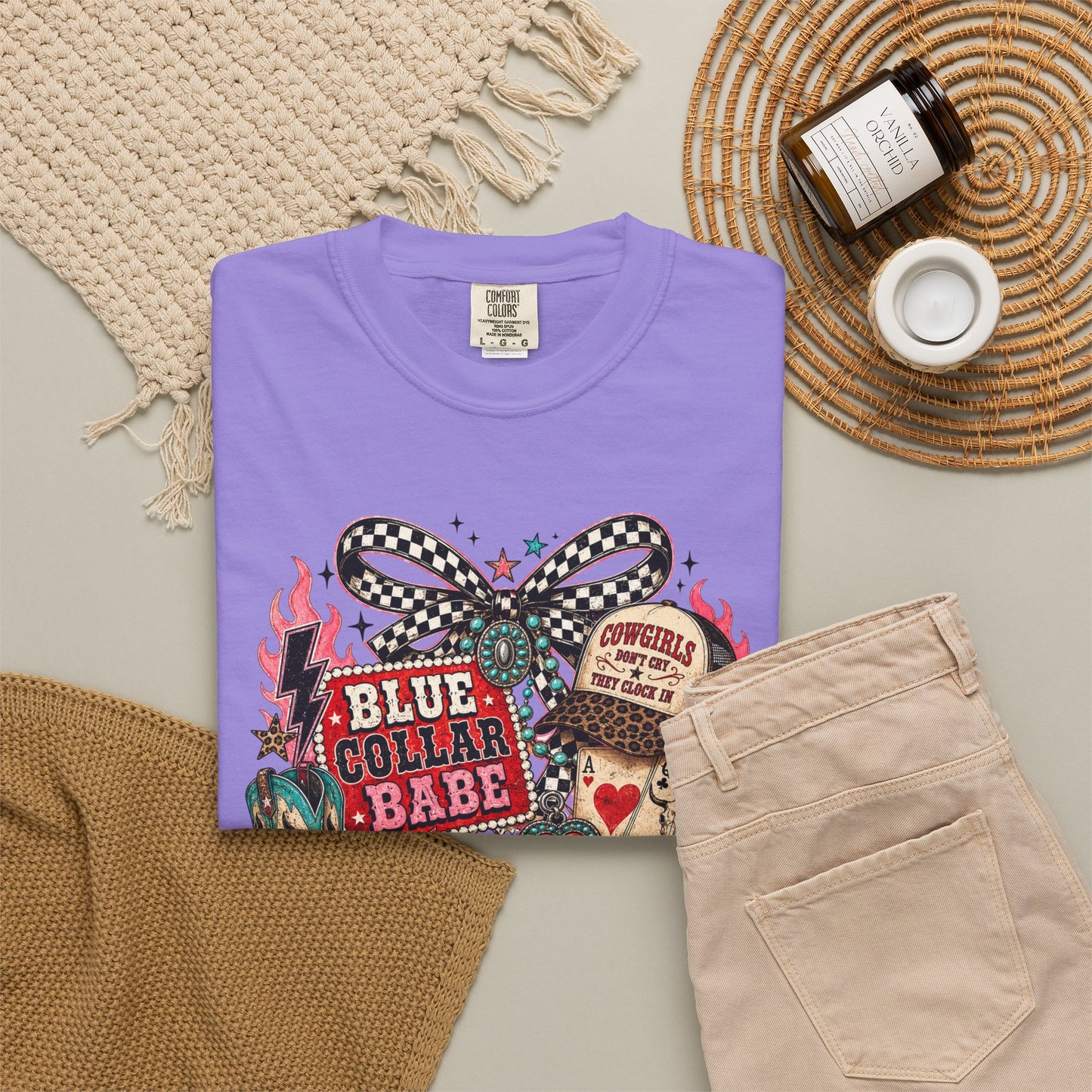 Blue Collar Babe T-Shirt — Retro Cowgirl Graphic Tee