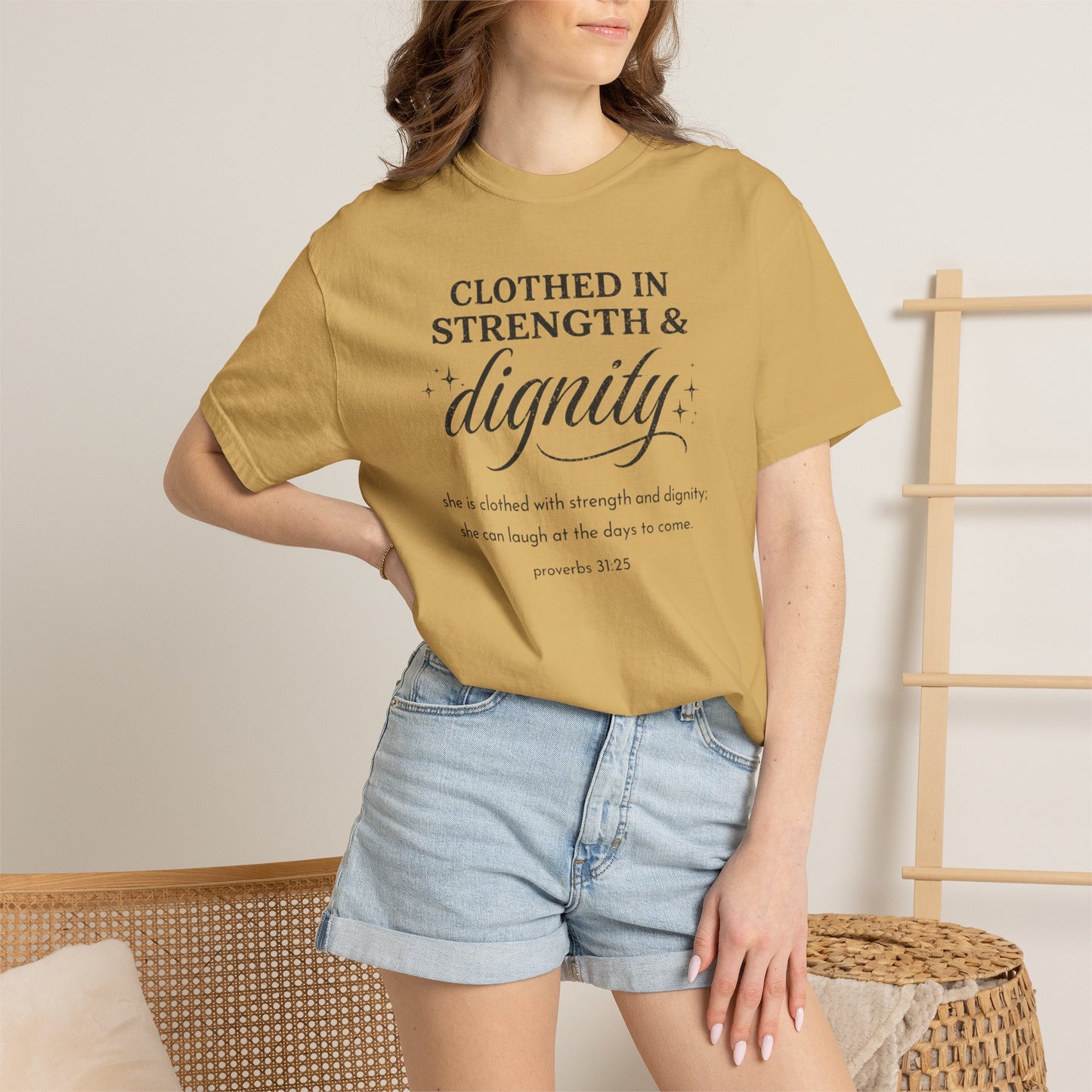 Clothed in Strength & Dignity T-Shirt — Inspirational Proverbs 31 Tee
