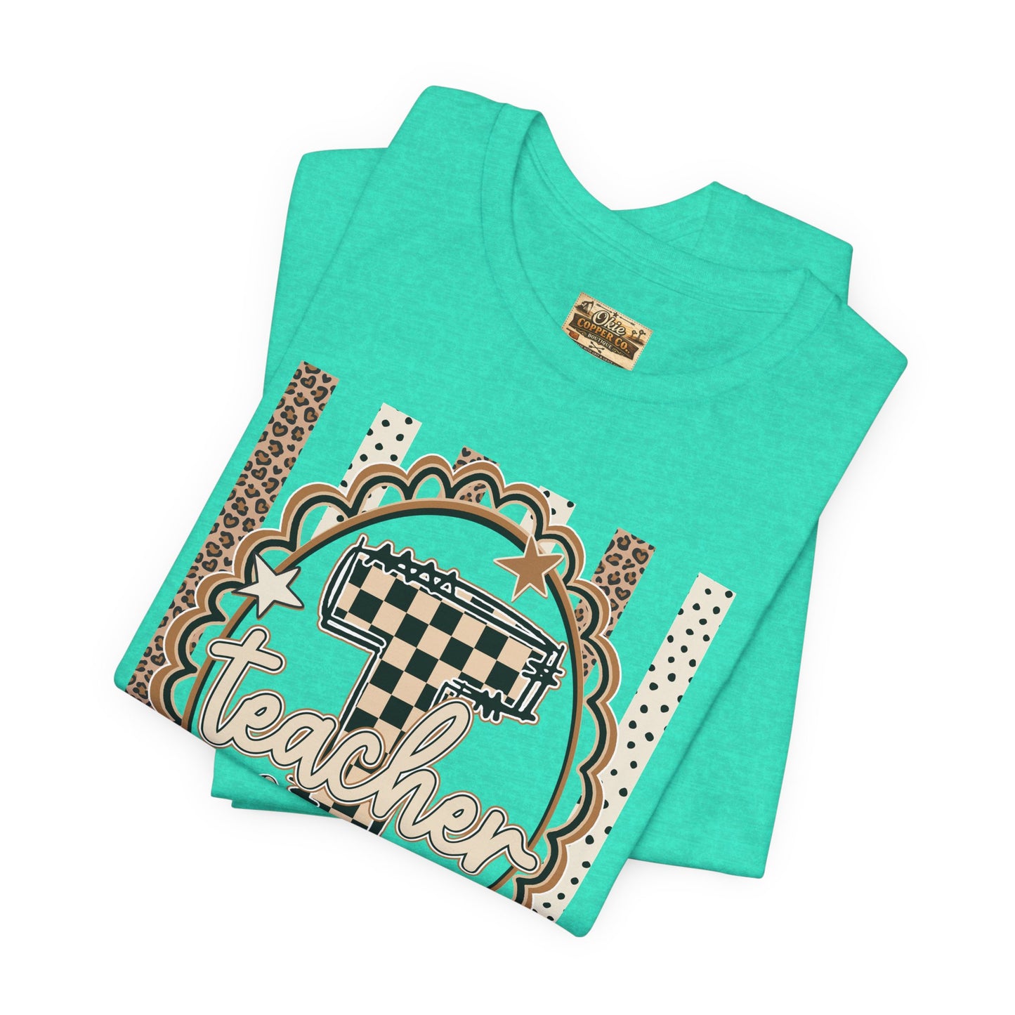 Teacher Monogram Tee — Number 1 Checkered Design