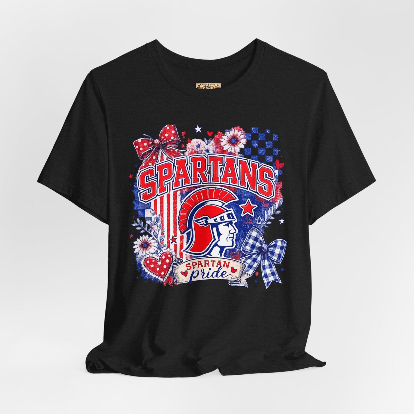 Spartans Pride Graphic Tee — Red, White & Blue School Spirit T-Shirt