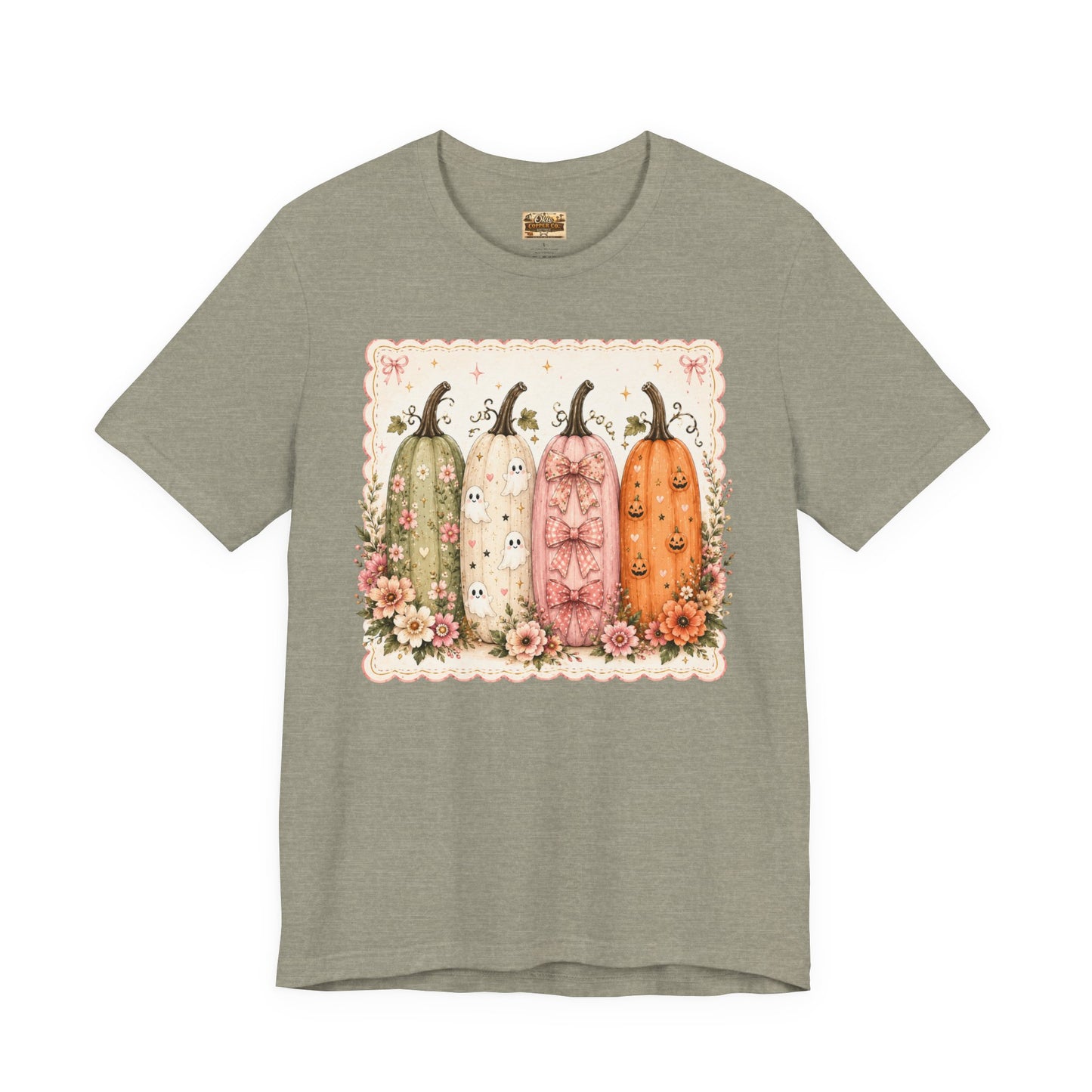 Vintage Floral Pumpkin Tee — Autumn Harvest Graphic T-Shirt