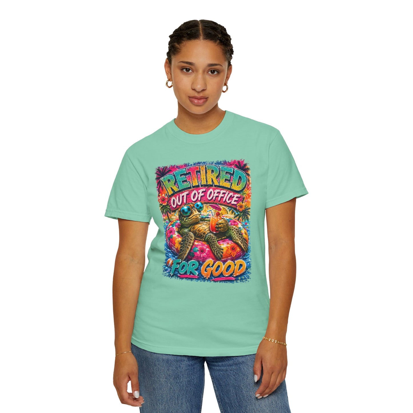 Retired Out of Office For Good T-Shirt — Funny Retirement Turtle Tee