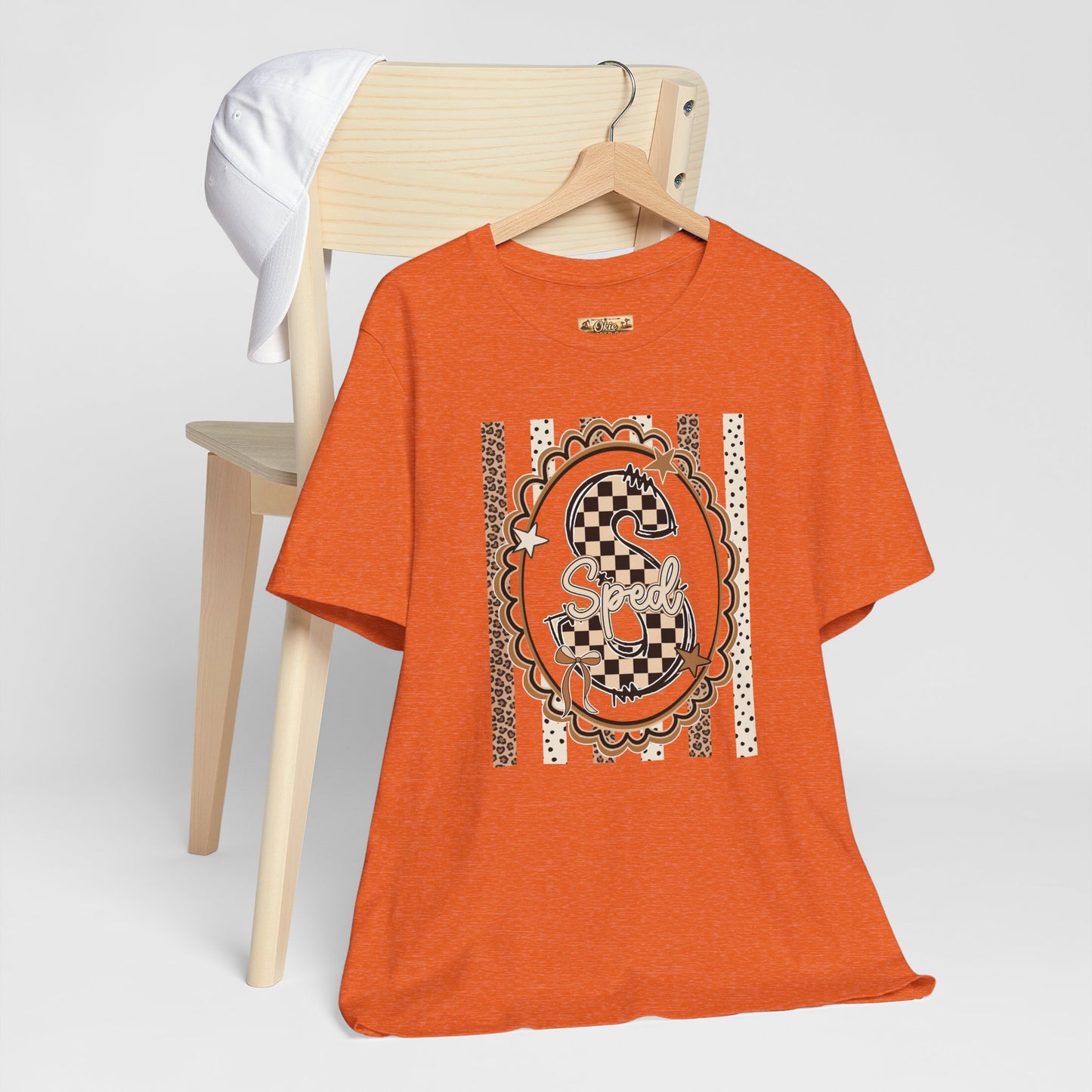 Sped S Monogram Tee — Checkerboard Leopard Graphic T-Shirt