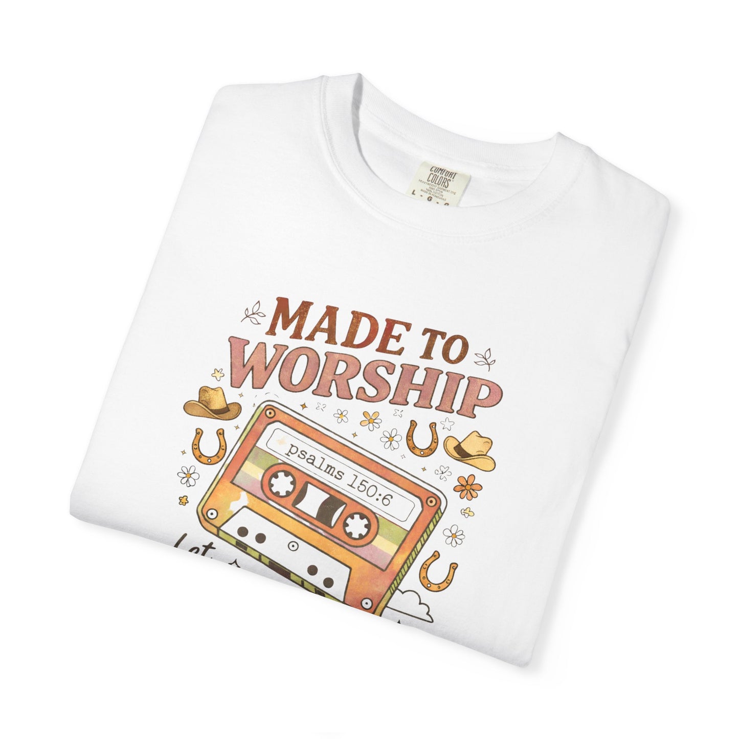 Made to Worship T-Shirt — Retro Cassette Christian Worship Tee