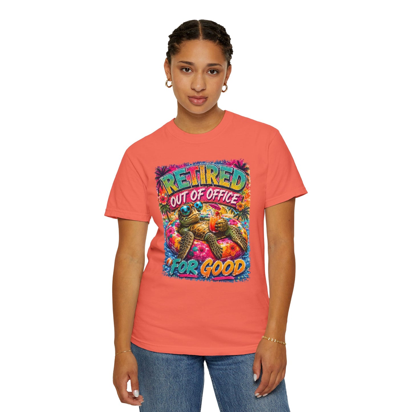 Retired Out of Office For Good T-Shirt — Funny Retirement Turtle Tee