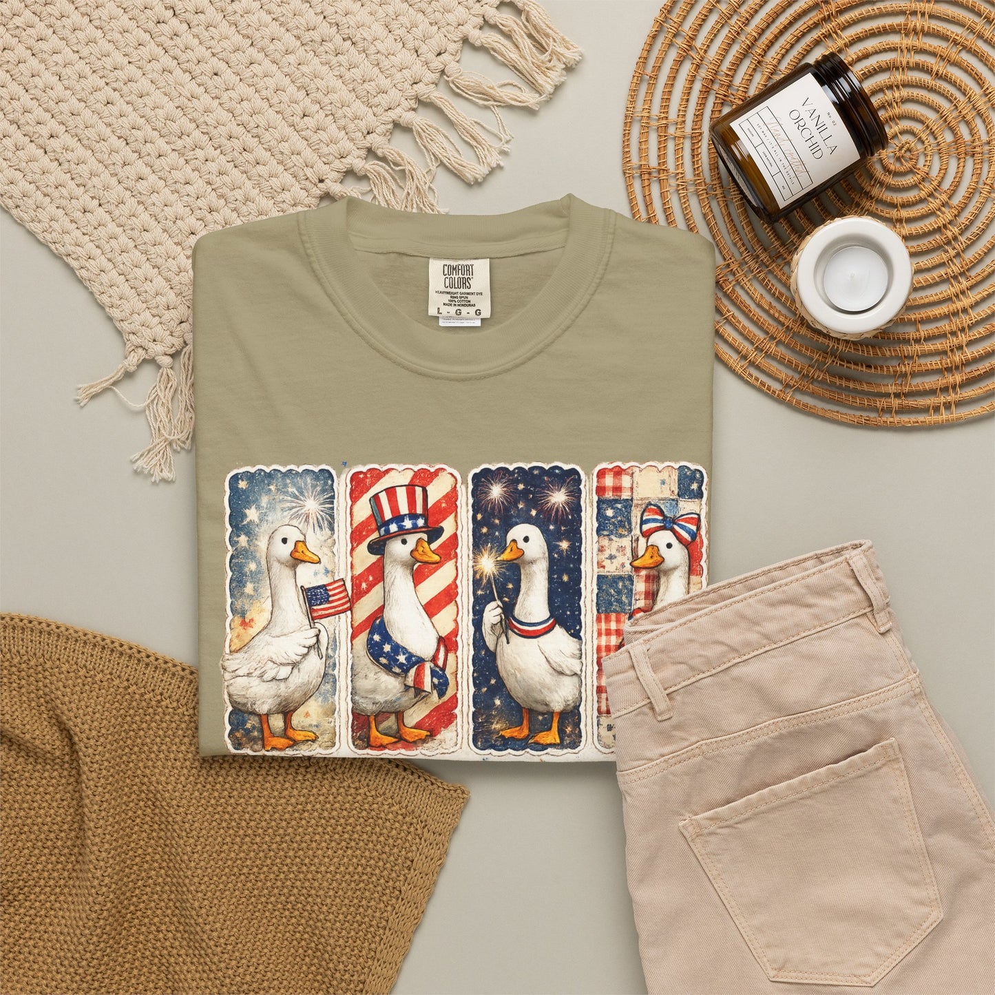 Patriotic Goose T-Shirt — "Just a patriotic goose" Americana Tee