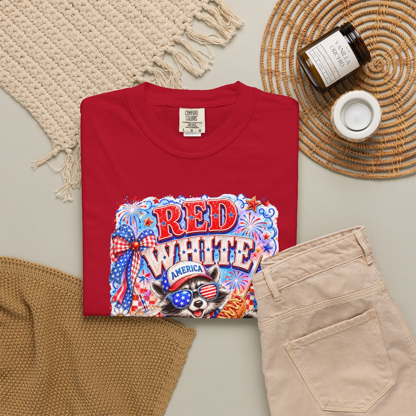 Patriotic "Red White Feral" Graphic T-Shirt