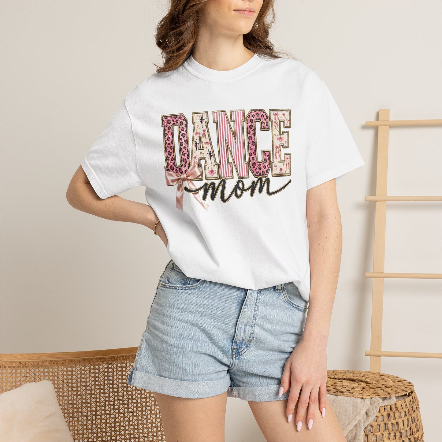 Dance Mom T-Shirt — Leopard Ballet Ribbon Graphic Tee