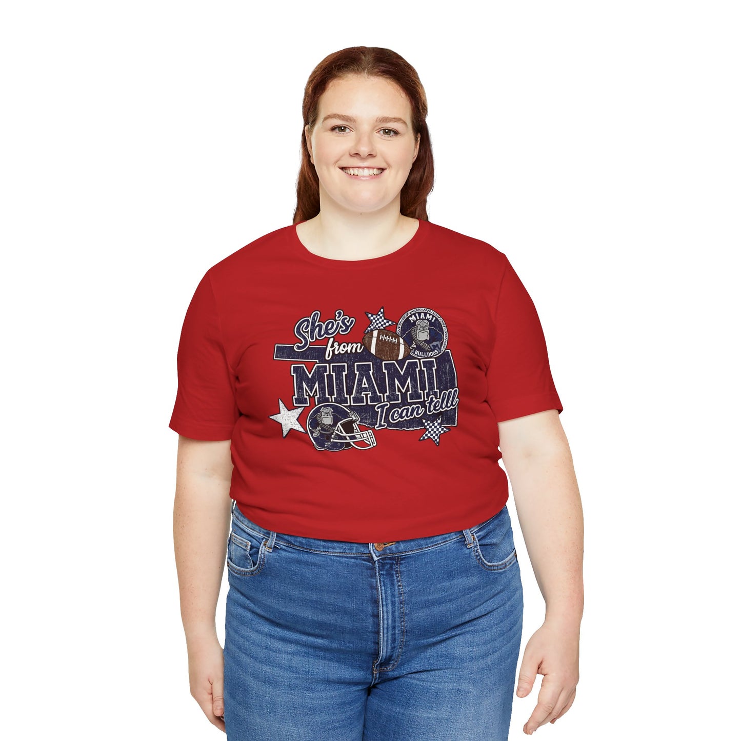 She's From Miami Graphic Tee — Retro Football Fan Shirt