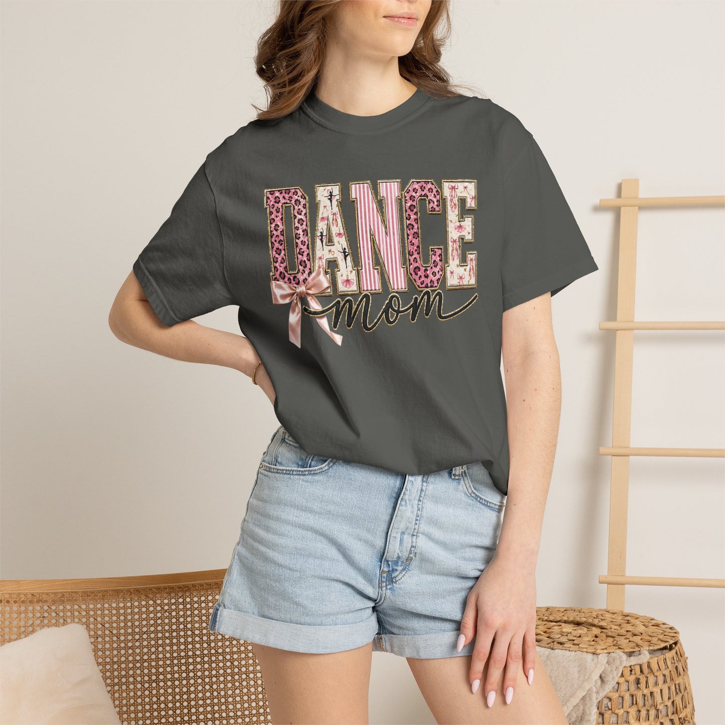Dance Mom T-Shirt — Leopard Ballet Ribbon Graphic Tee