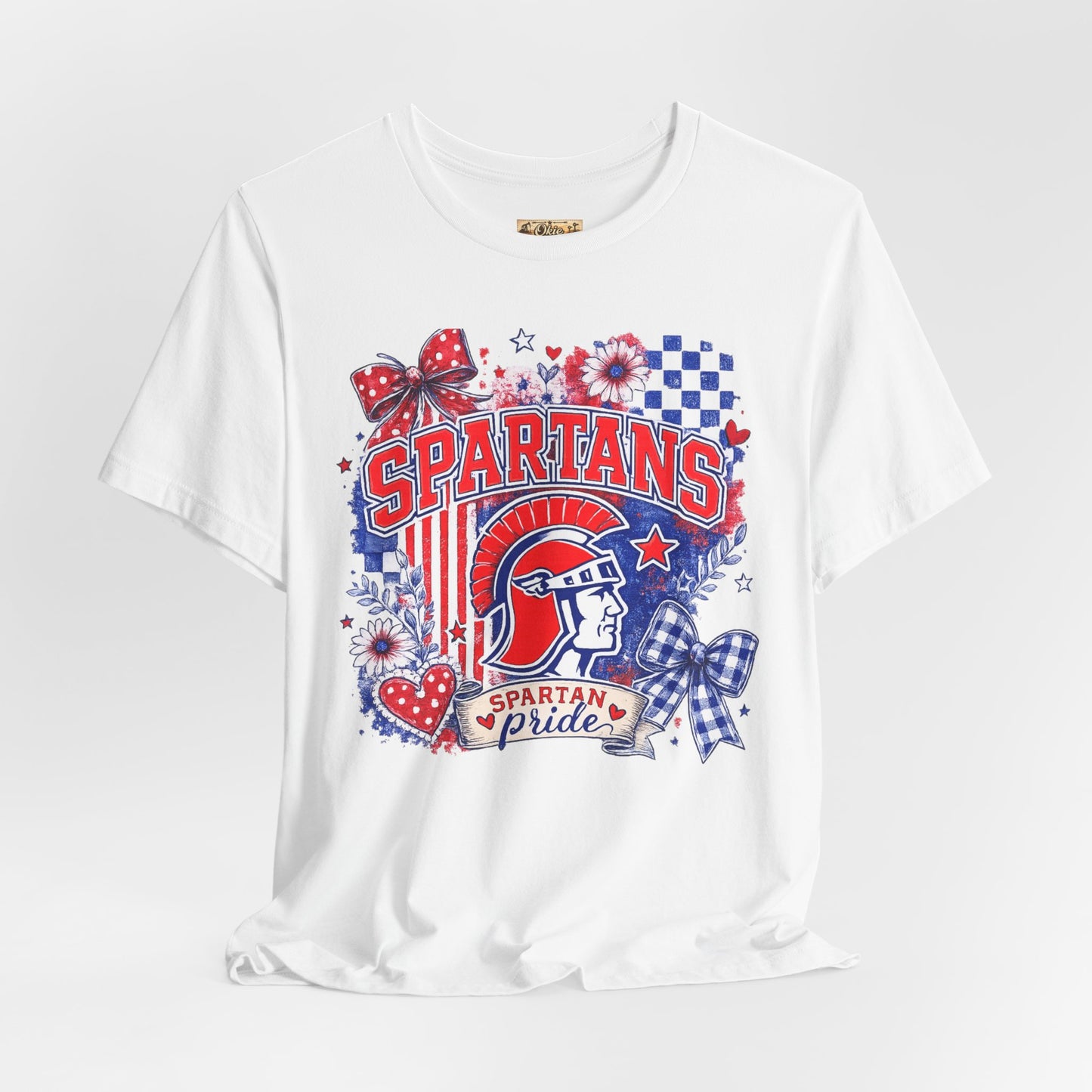 Spartans Pride Graphic Tee — Red, White & Blue School Spirit T-Shirt