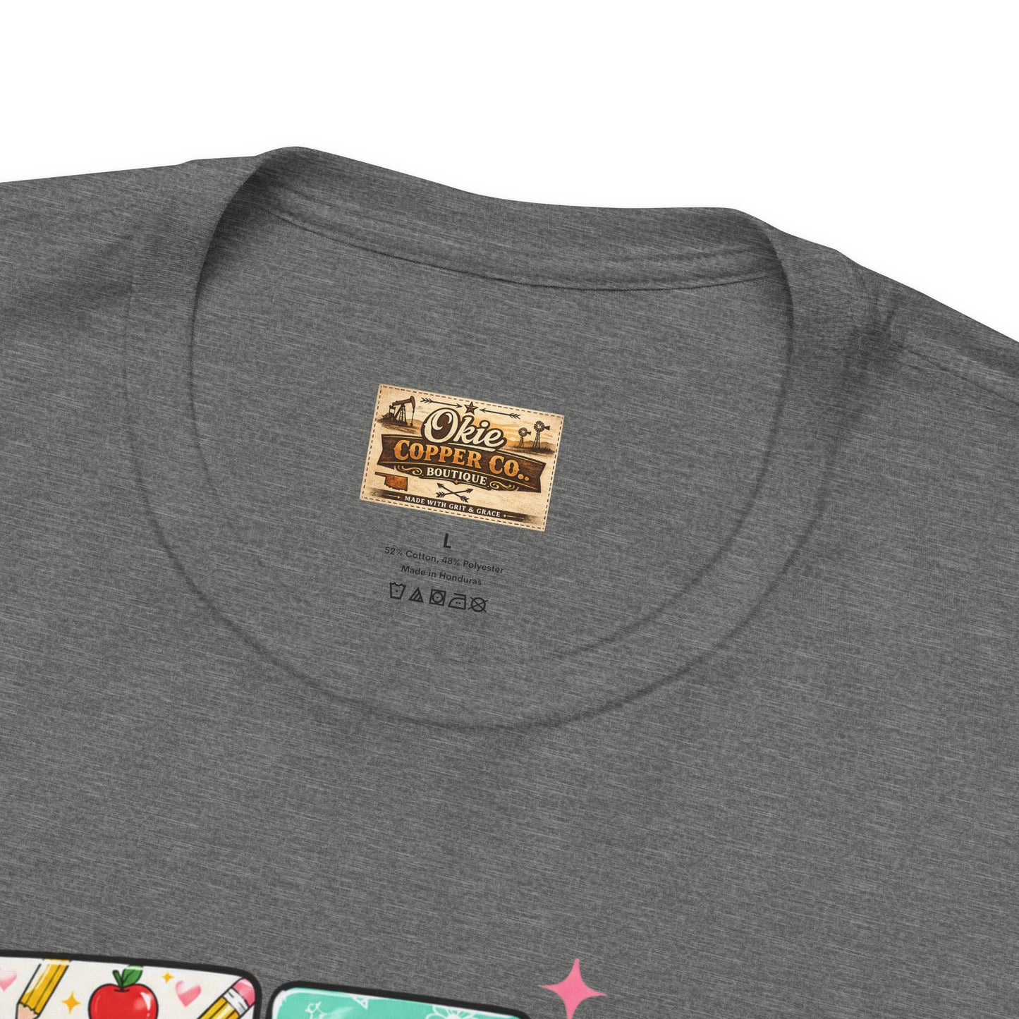 Teacher Floral Bow T-Shirt — Cute 'Teach er' Colorful School Shirt for Teachers