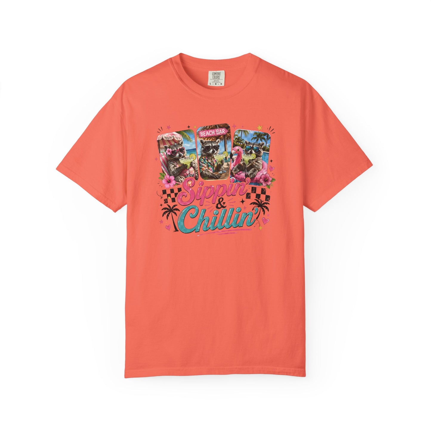 Sippin' & Chillin' T-Shirt — Retro Tropical Drink Graphic Tee