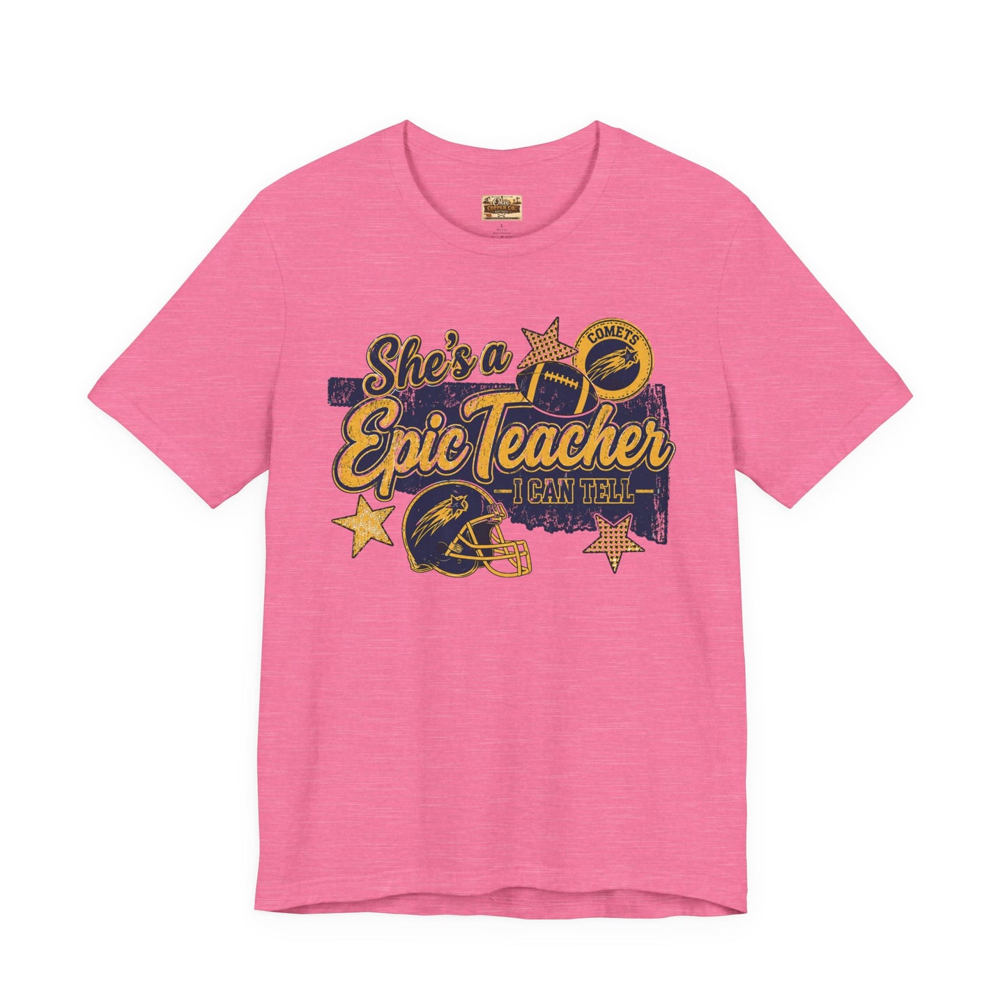Epic Teacher Football T-Shirt — "She's a Epic Teacher" Coach & School Spirit Tee