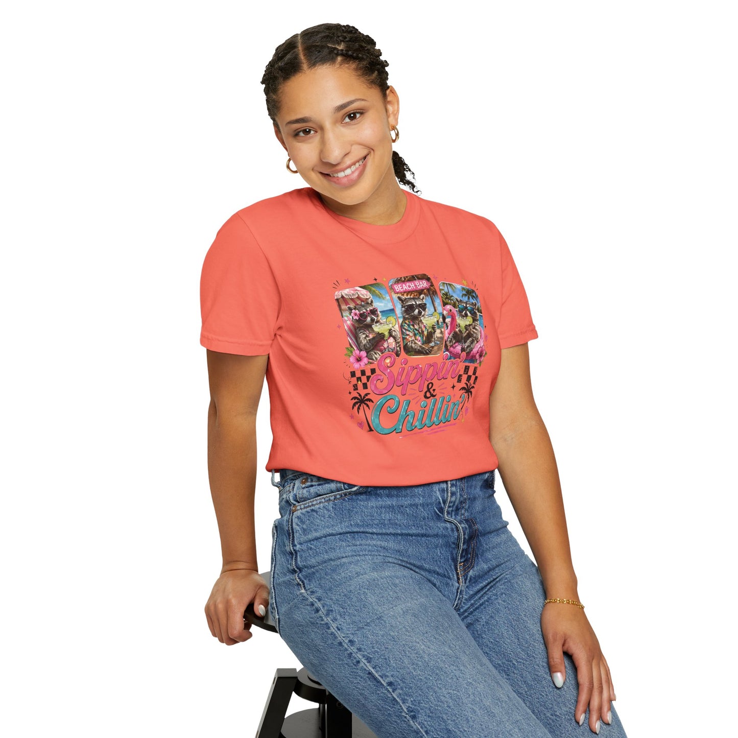 Sippin' & Chillin' T-Shirt — Retro Tropical Drink Graphic Tee