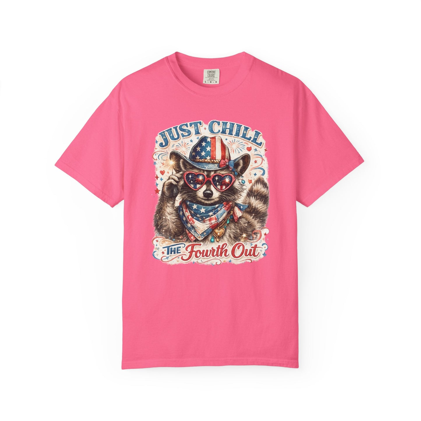 Fourth of July Raccoon T-Shirt — "Just Chill The Fourth Out" Patriotic Tee