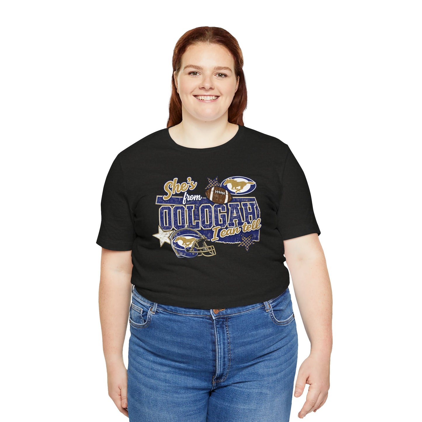 Oologah Team Tee — "Stay from Oologah Teamster" Vintage Football Graphic T-Shirt