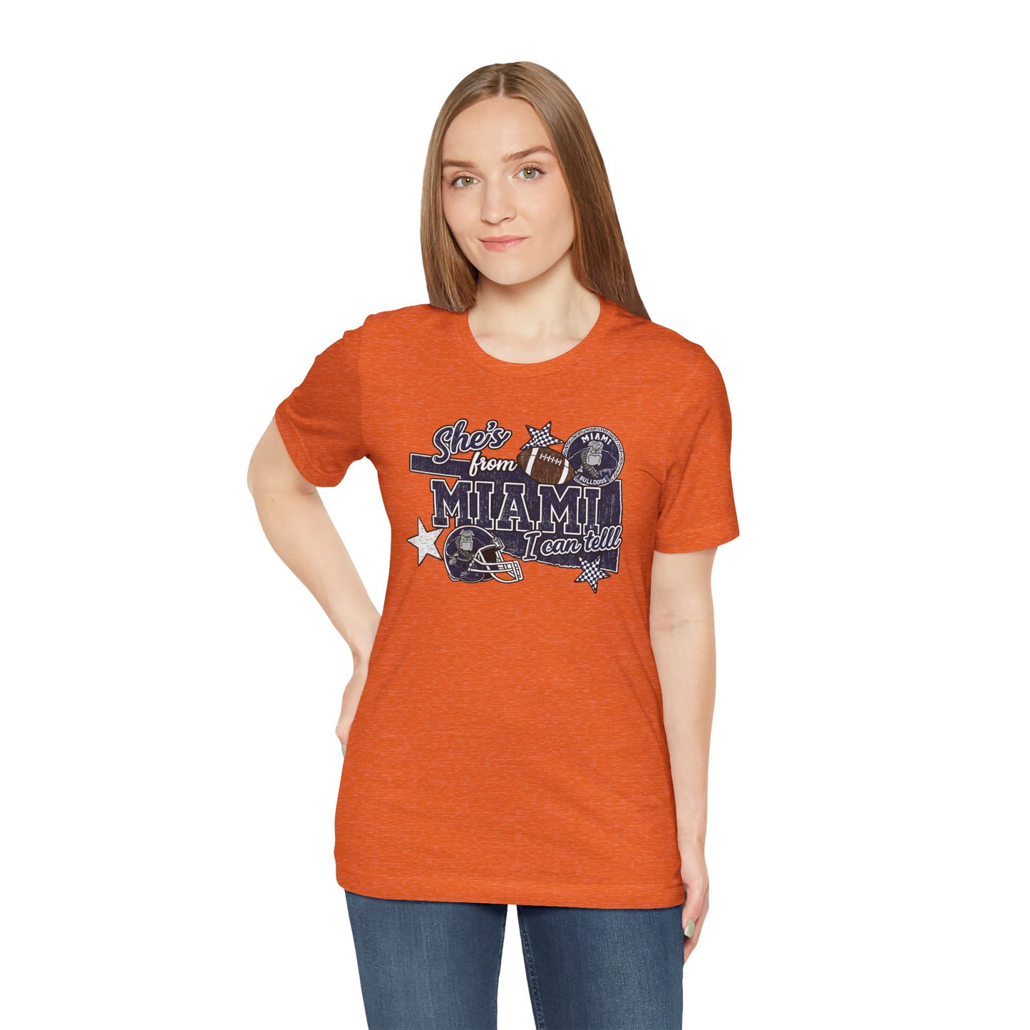 She's From Miami Graphic Tee — Retro Football Fan Shirt