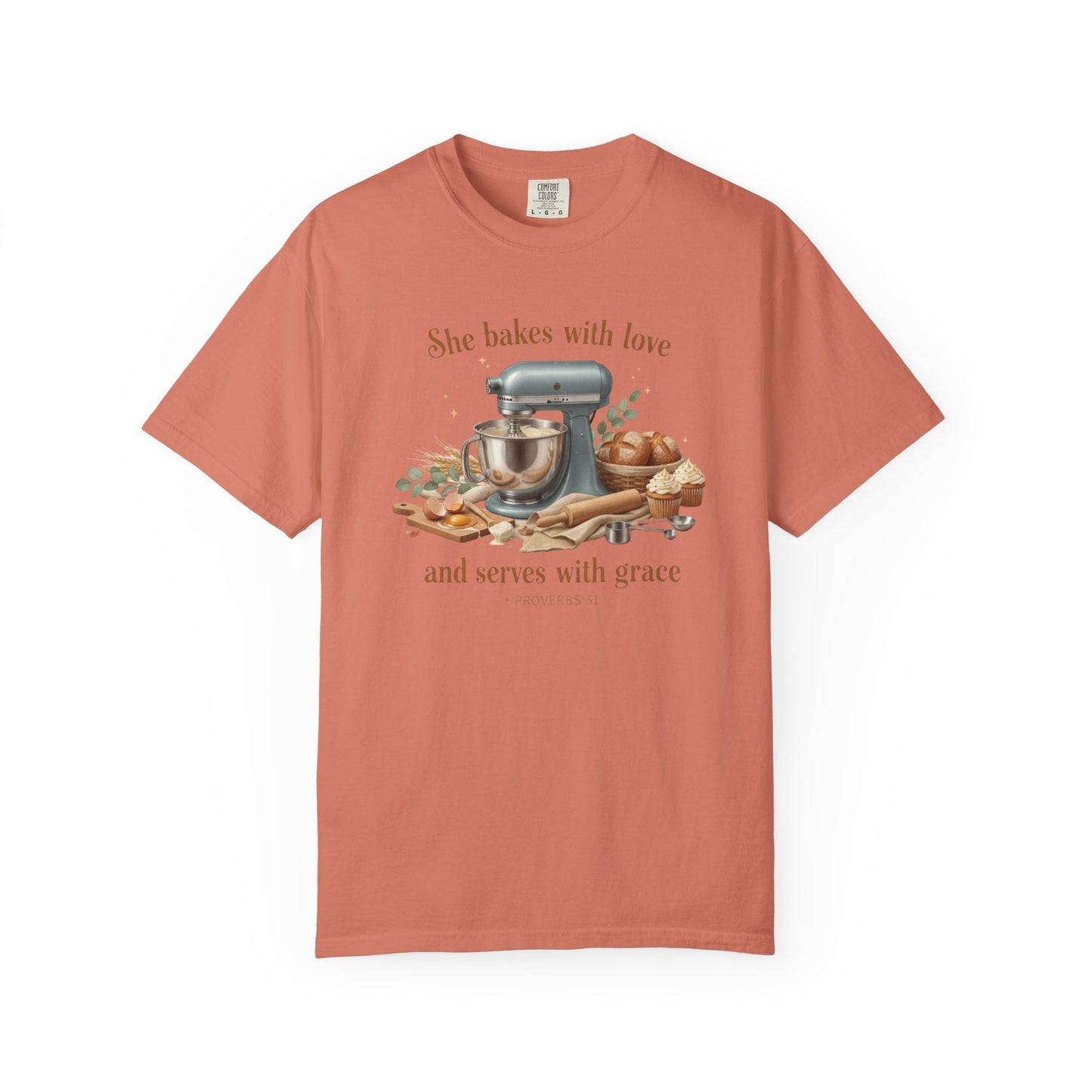 Baker’s Grace T-Shirt – "She bakes with love and serves with grace" Kitchen Tee