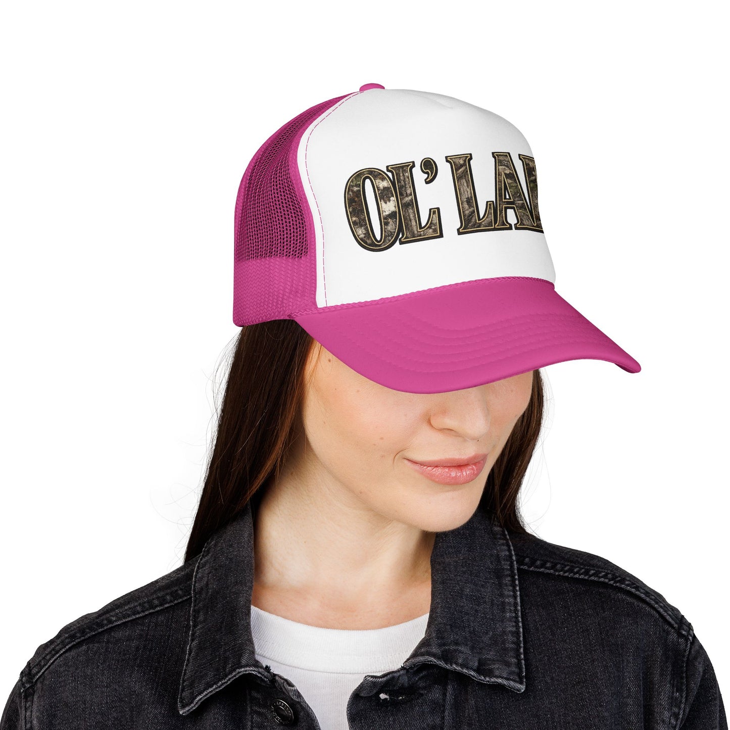 Ol' Lady Trucker Hat — Vintage Rustic Foam Cap for Country Style