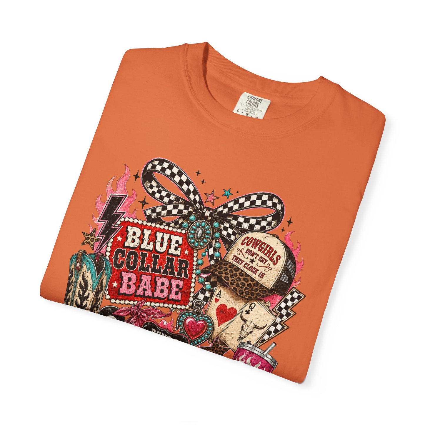 Blue Collar Babe T-Shirt — Retro Cowgirl Graphic Tee