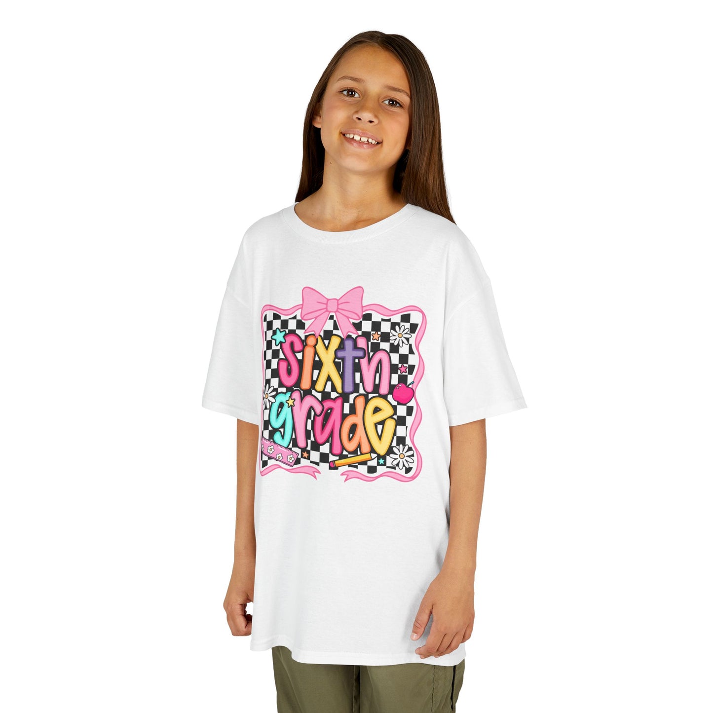 Sixth Grade Kids T‑Shirt - Colorful Checkerboard Back-to-School Tee