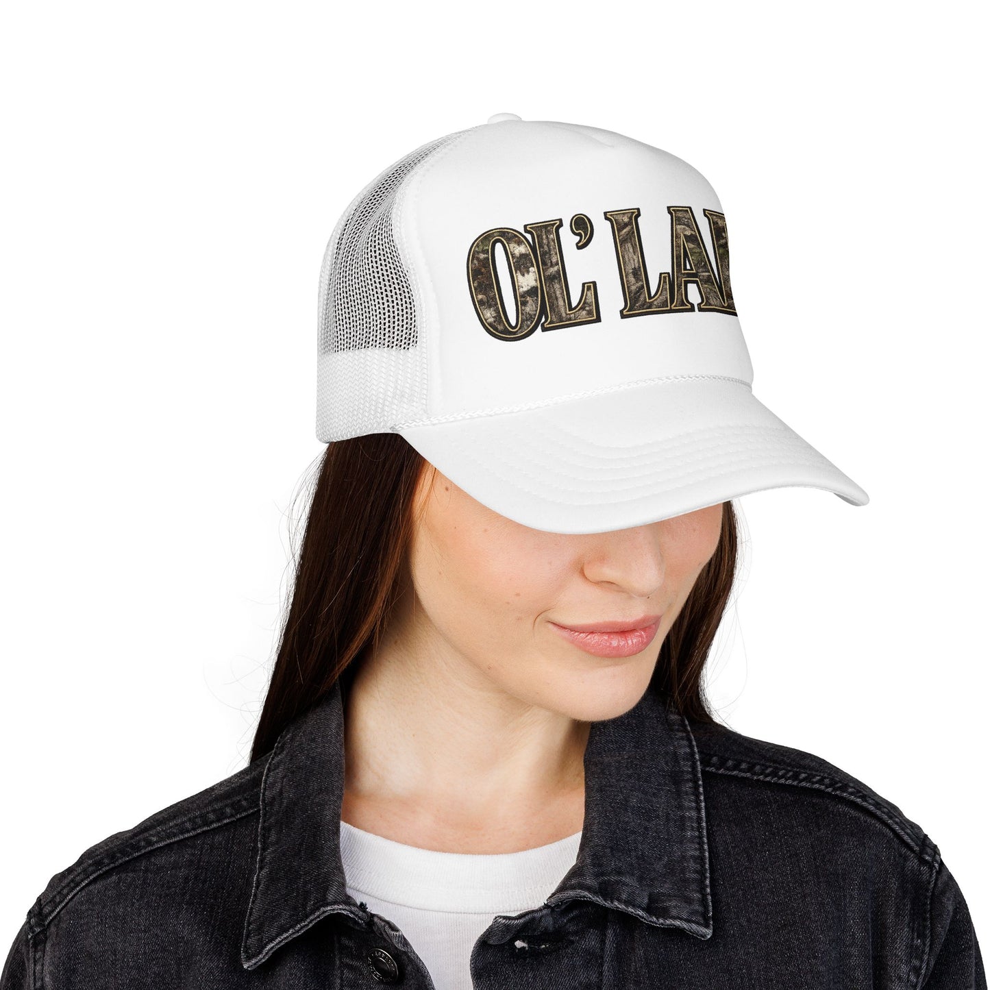 Ol' Lady Trucker Hat — Vintage Rustic Foam Cap for Country Style