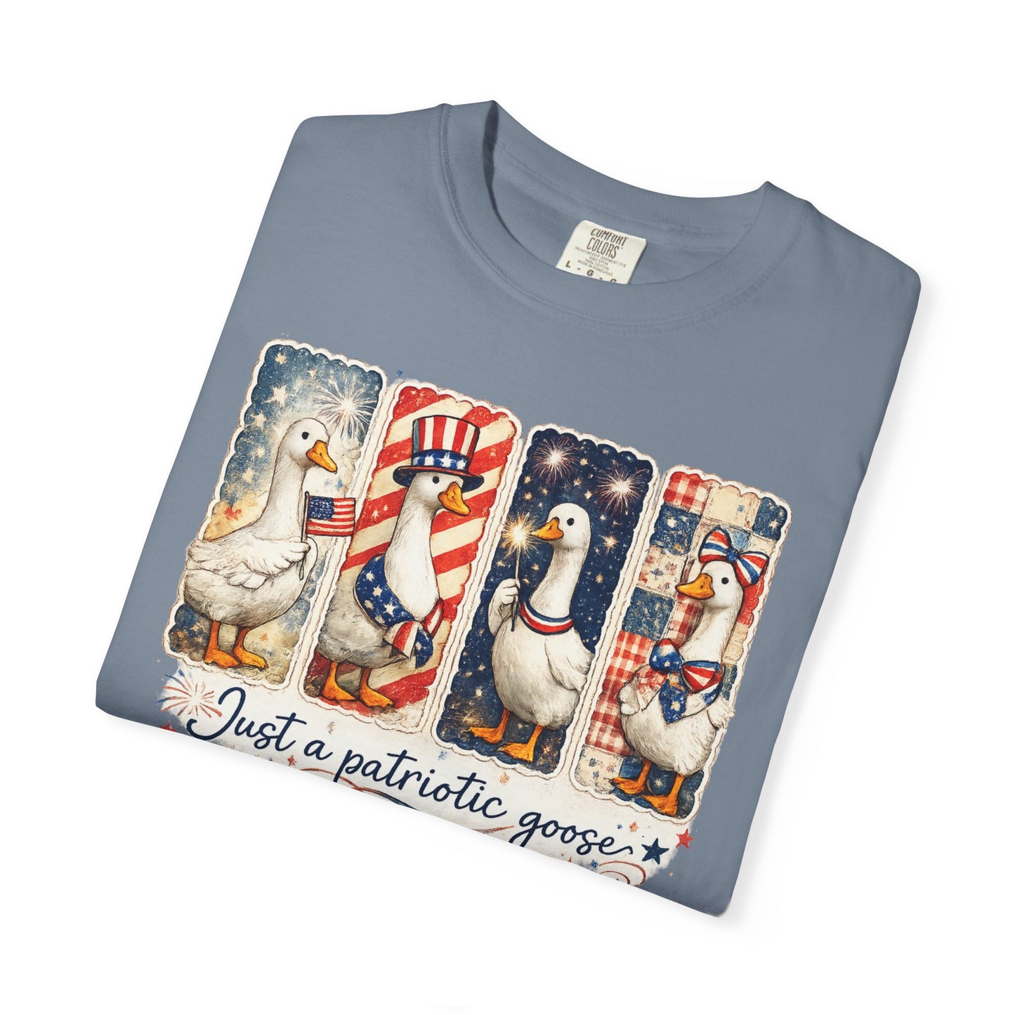 Patriotic Goose T-Shirt — "Just a patriotic goose" Americana Tee