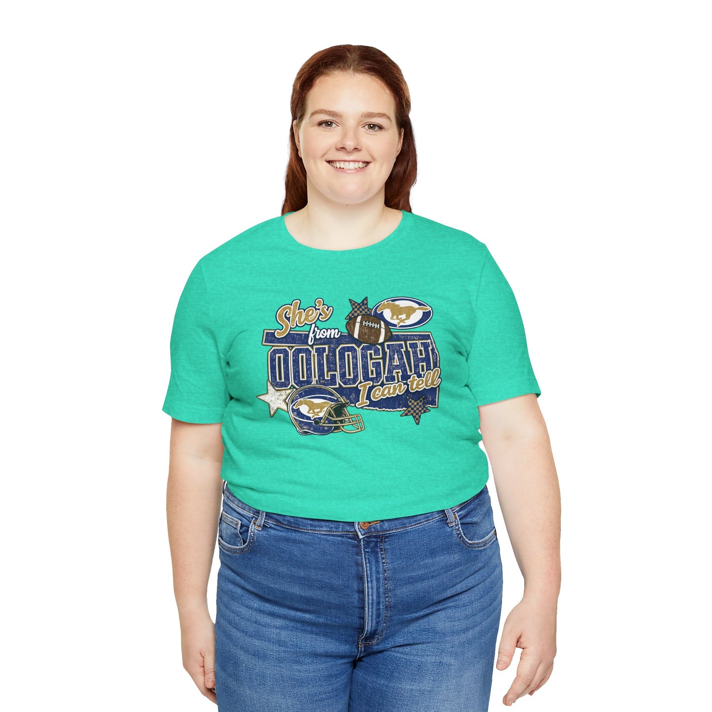 Oologah Team Tee — "Stay from Oologah Teamster" Vintage Football Graphic T-Shirt