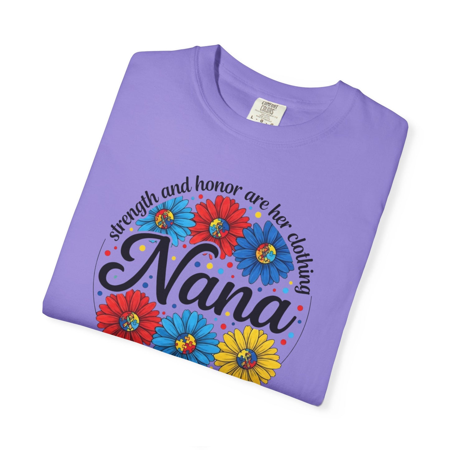 Nana Floral Proverbs T-Shirt — “Strength and Honor” Grandma Gift