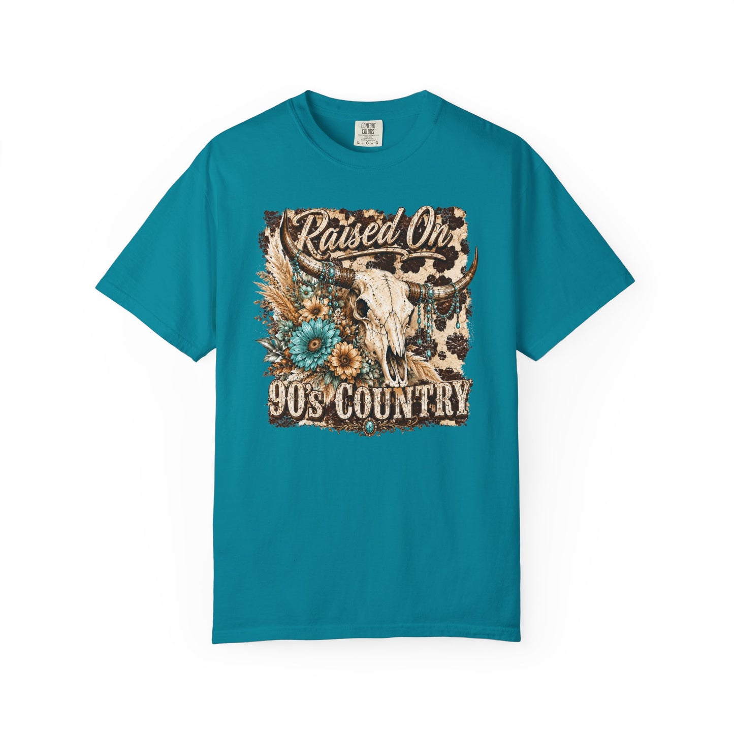 Raised On 90s Country T-Shirt — Vintage Cow Skull Western Tee