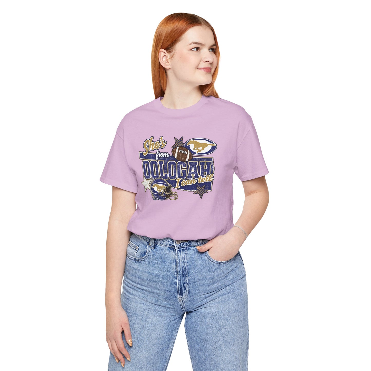 Oologah Team Tee — "Stay from Oologah Teamster" Vintage Football Graphic T-Shirt