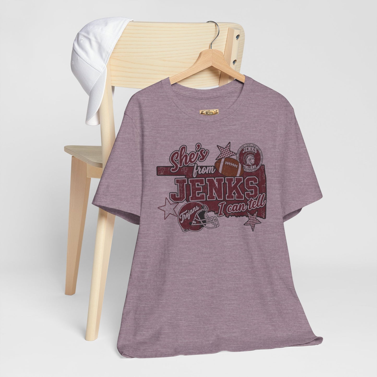 She's from Jenks Tee — Vintage High School Football Graphic T-Shirt