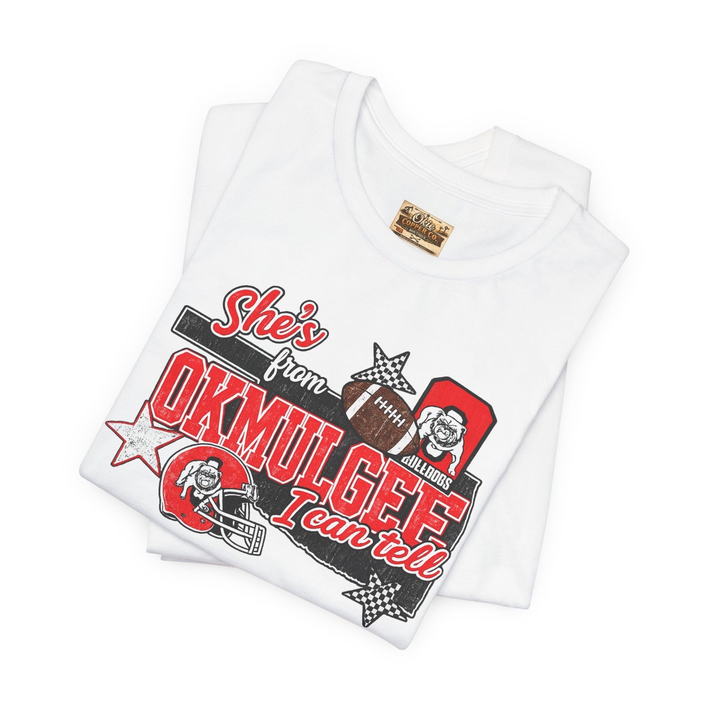 Okmulgee Cardinals Football Tee — She’s From Okmulgee Design