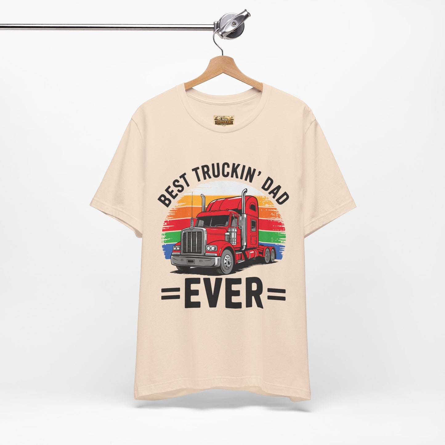 Best Truckin' Dad Ever T-Shirt — Vintage Semi Truck Father's Day Tee