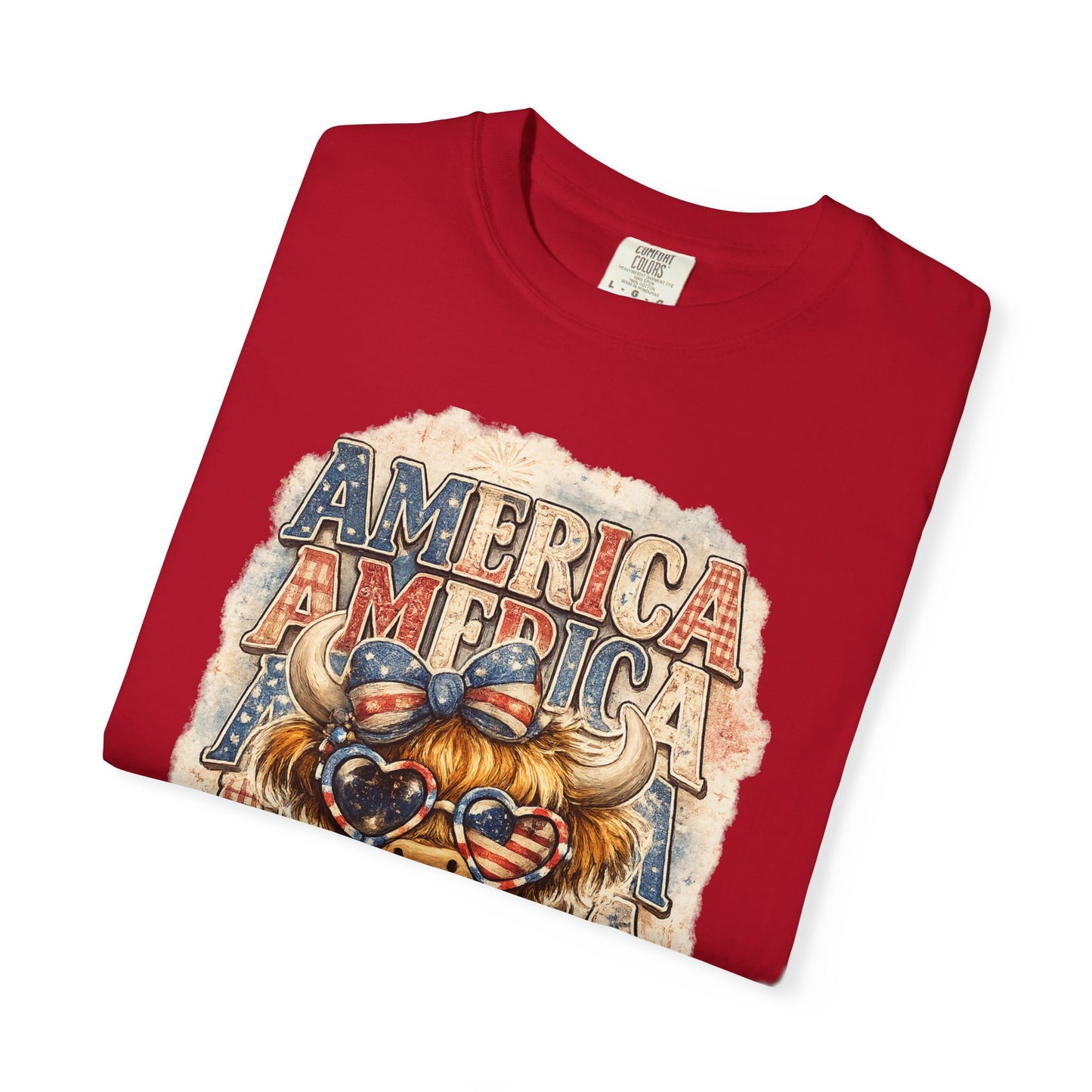 America Bulldog Graphic T-Shirt — "America" "Land of the Free" Patriotic Tee