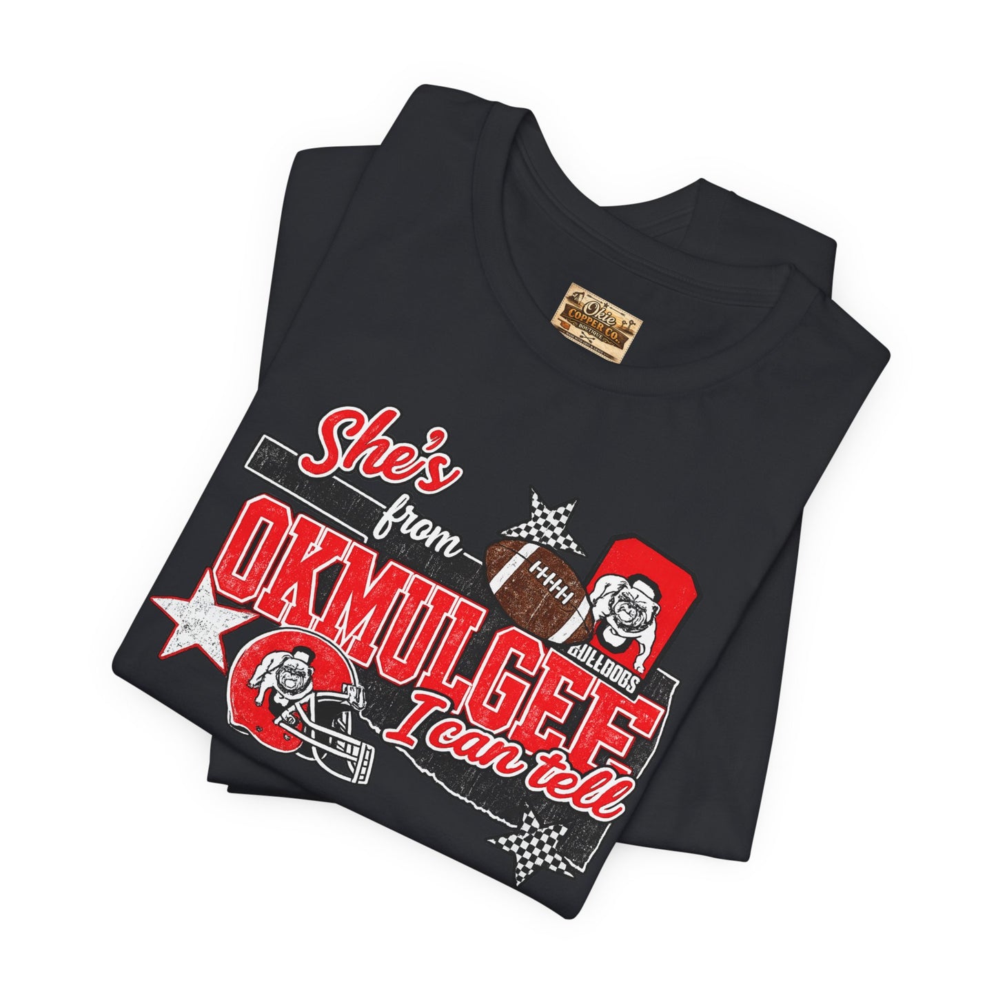 Okmulgee Cardinals Football Tee — She’s From Okmulgee Design