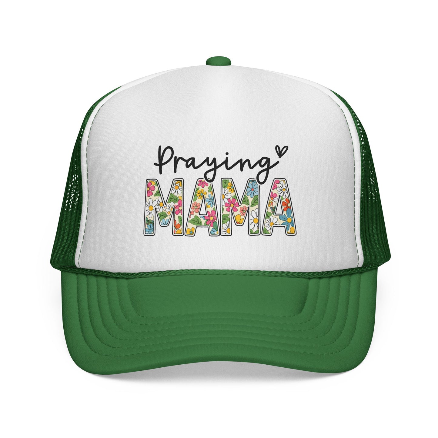 Praying Mama Trucker Hat — Floral ‘Praying Mama’ Mesh Cap for Moms