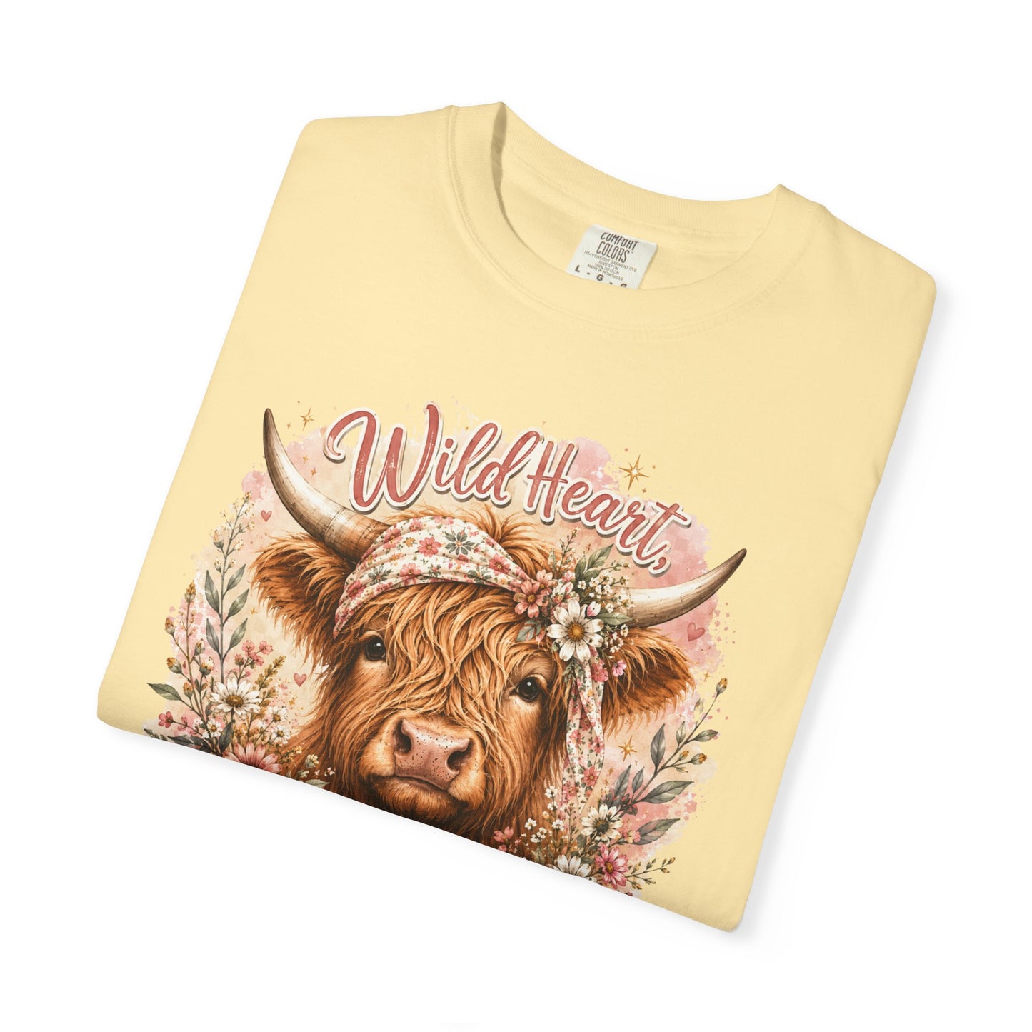 T-Shirt — “Wild Heart, Soft Soul” Highland Cow Graphic Tee