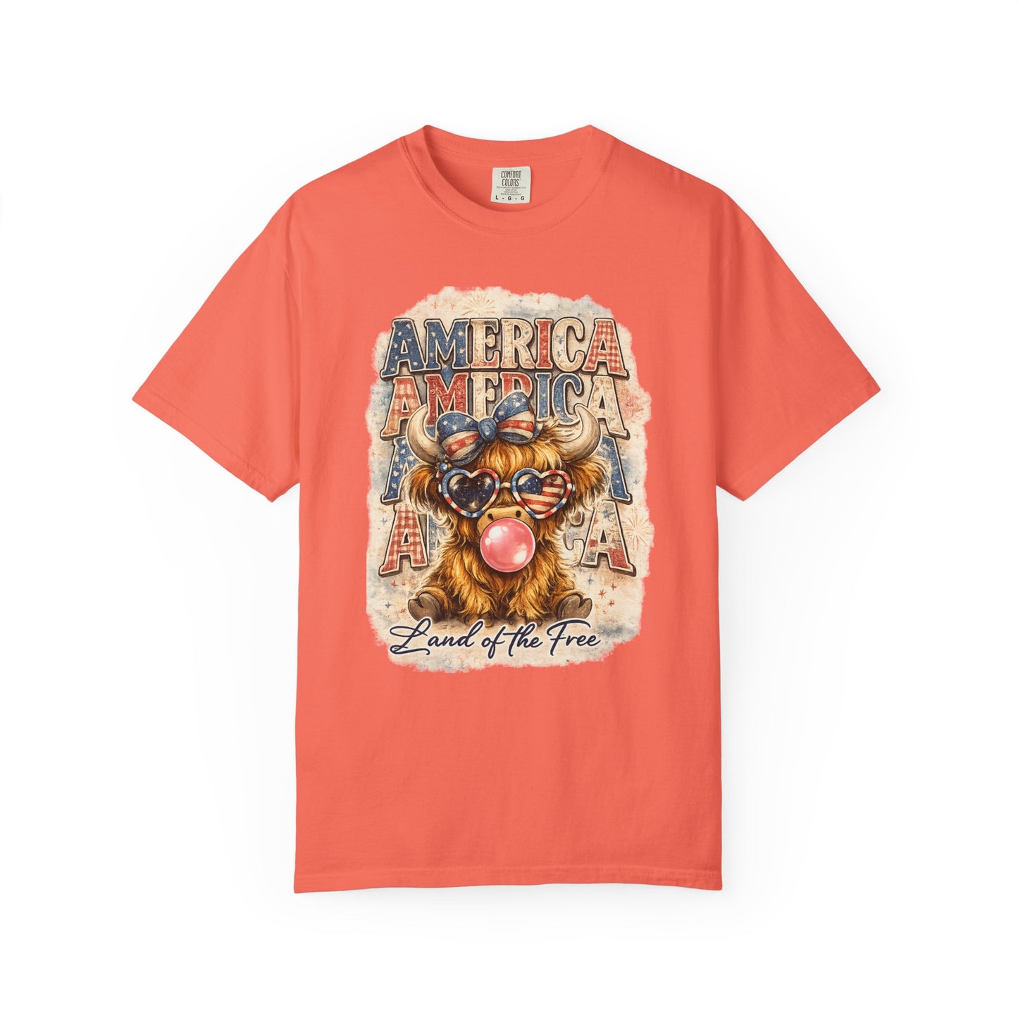 America Bulldog Graphic T-Shirt — "America" "Land of the Free" Patriotic Tee