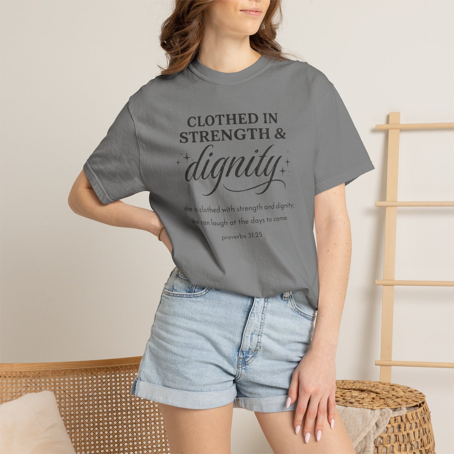Clothed in Strength & Dignity T-Shirt — Inspirational Proverbs 31 Tee