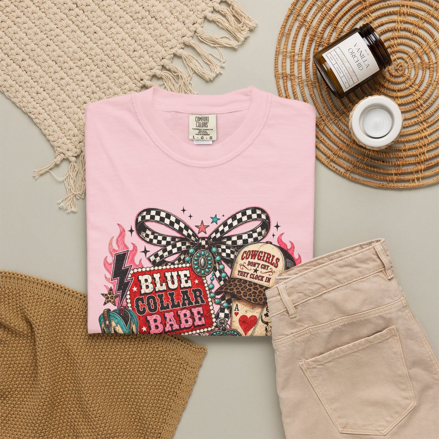 Blue Collar Babe T-Shirt — Retro Cowgirl Graphic Tee