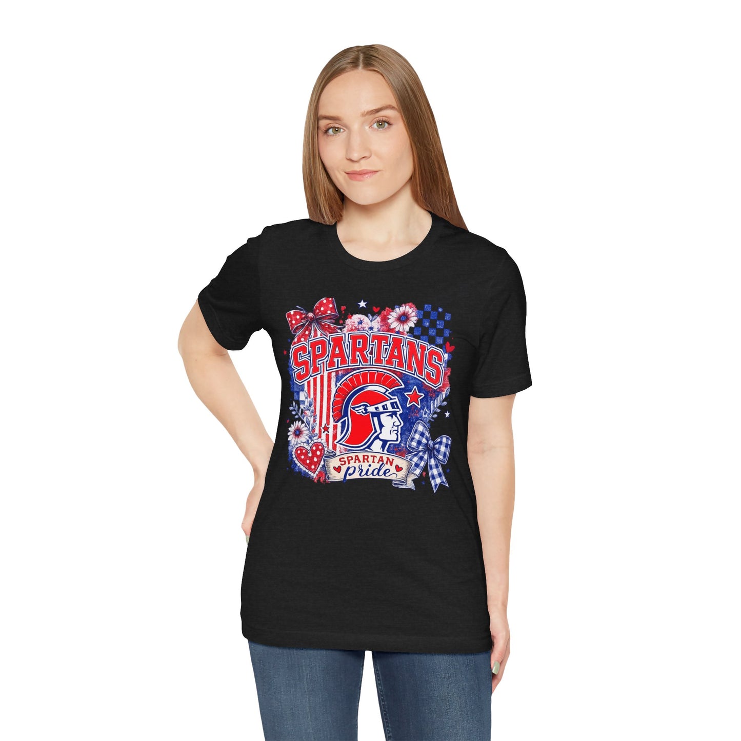 Spartans Pride Graphic Tee — Red, White & Blue School Spirit T-Shirt