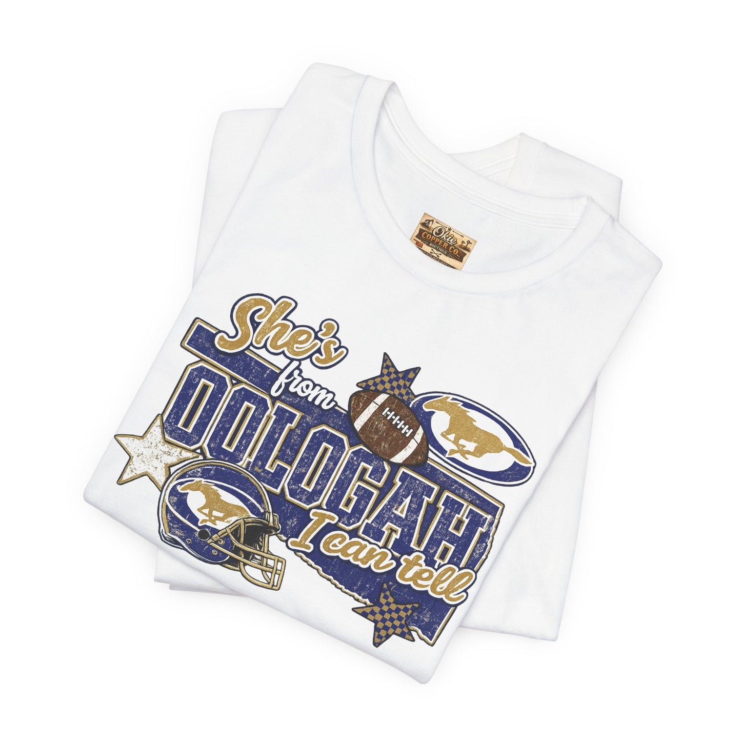 Oologah Team Tee — "Stay from Oologah Teamster" Vintage Football Graphic T-Shirt